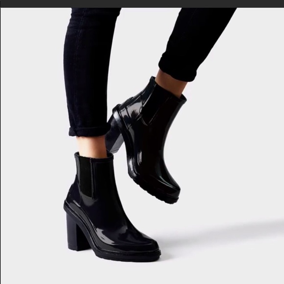 Hunter Shoes | Nwob Refined Chelsea Patent Heel Boots | Poshmark Hunter Shoes | Sale Refined Chelsea Heeled Rain Boots | Poshmark
